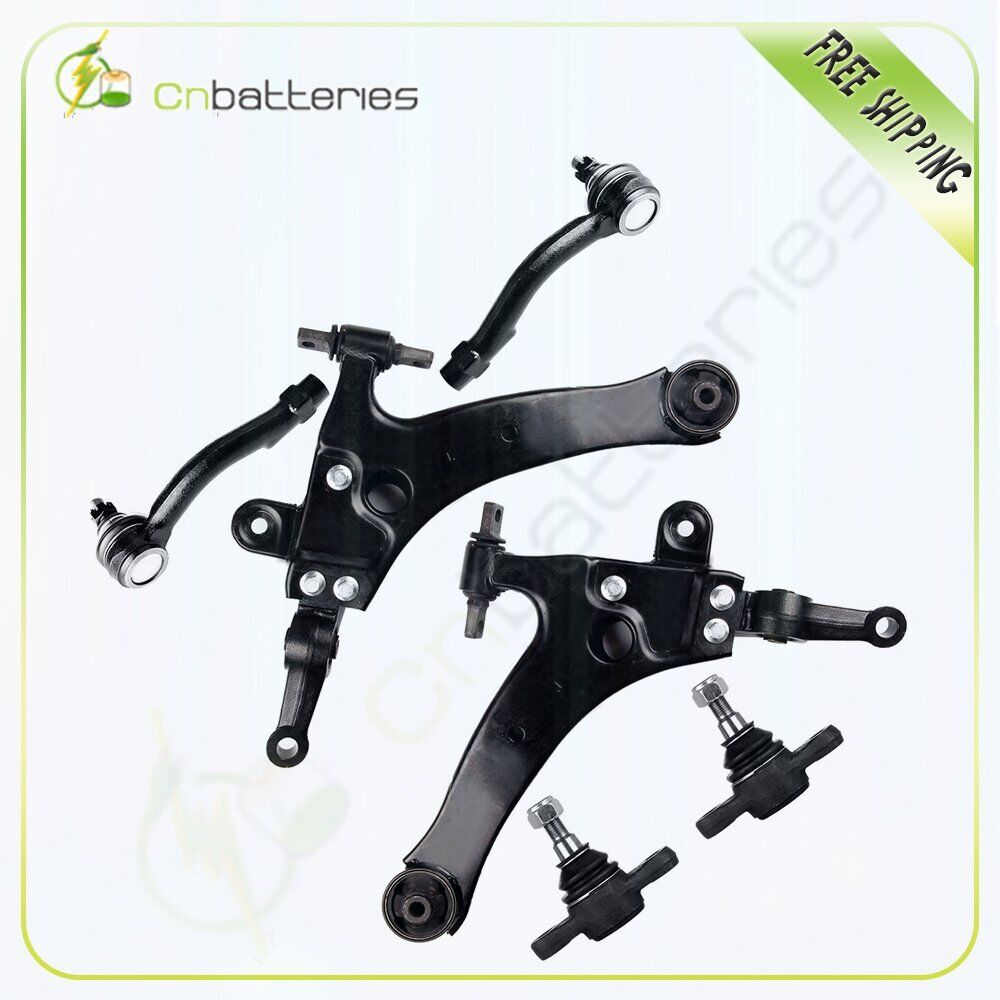 6pieces Lower Control Arms Ball Joints Tie Rod Ends for 2002-2005 HYUNDAI XG350