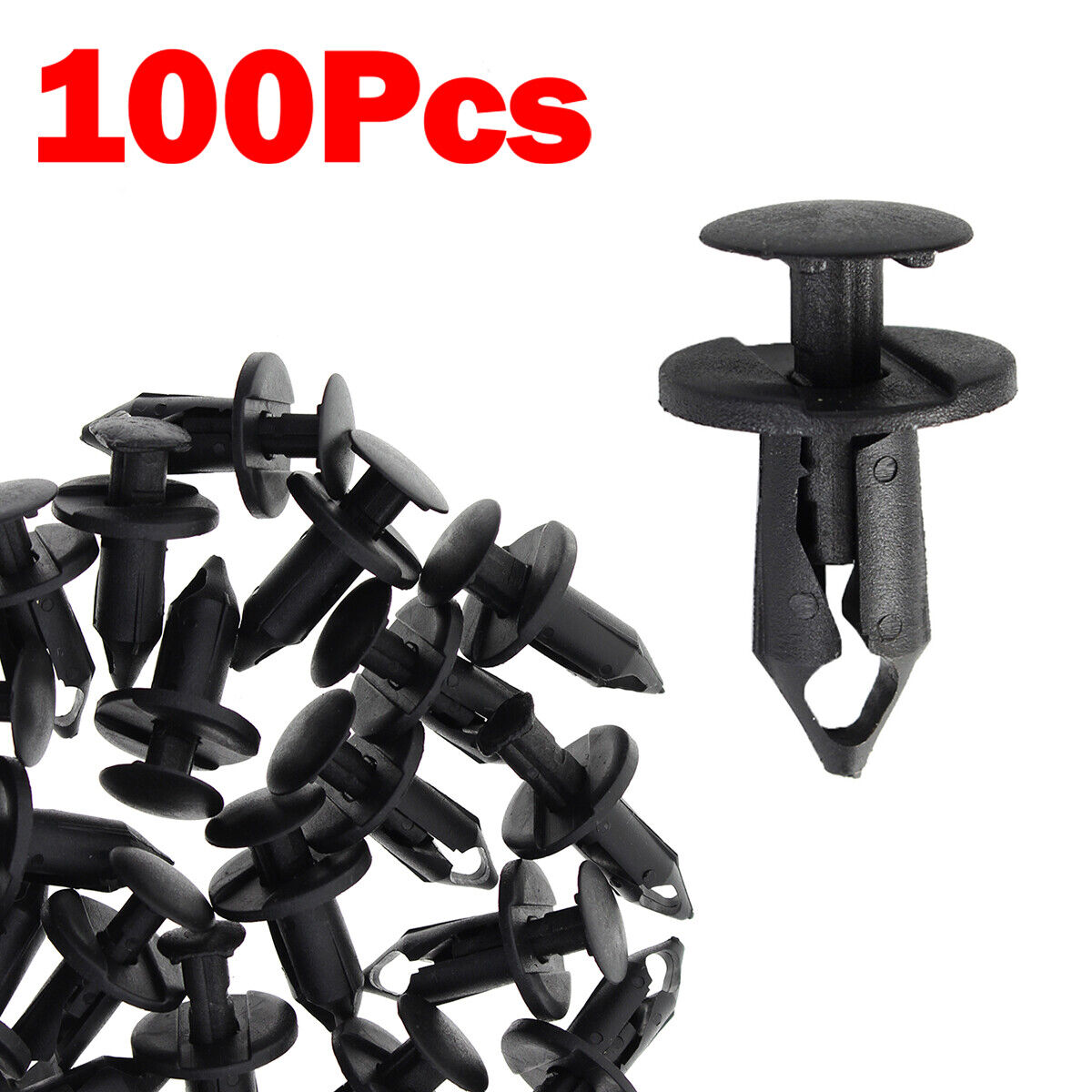 100pc Clips for Hole Plastic Rivets Retainer Fender Bumper Push Pin Fastener 8mm