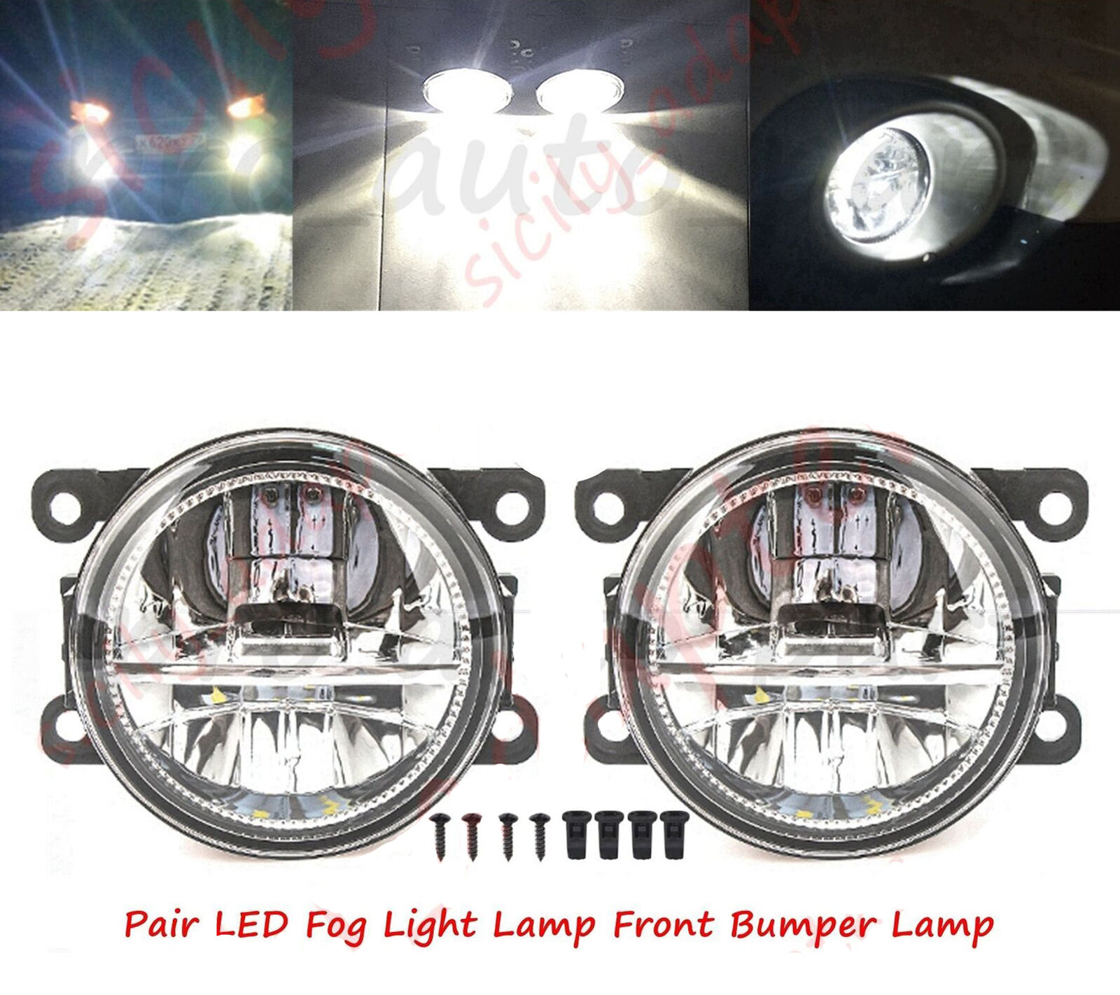 LED Pair Fog Light Bumper Lamp For Subaru Impreza 2012-2018 LED Bulbs Clear Lens