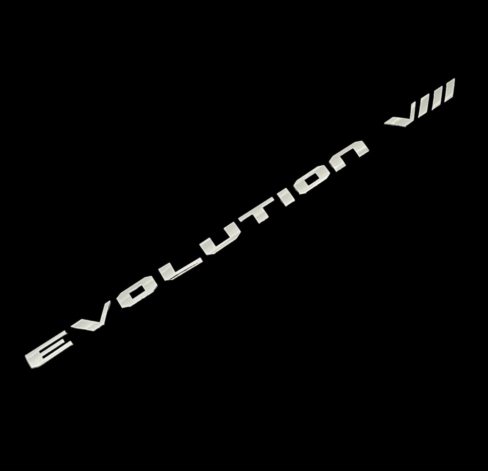 TRUNK LID BADGE EMBLEM FOR MITSUBISHI LANCER EVO EVOLUTION VIII 8 LETTERS CHROME
