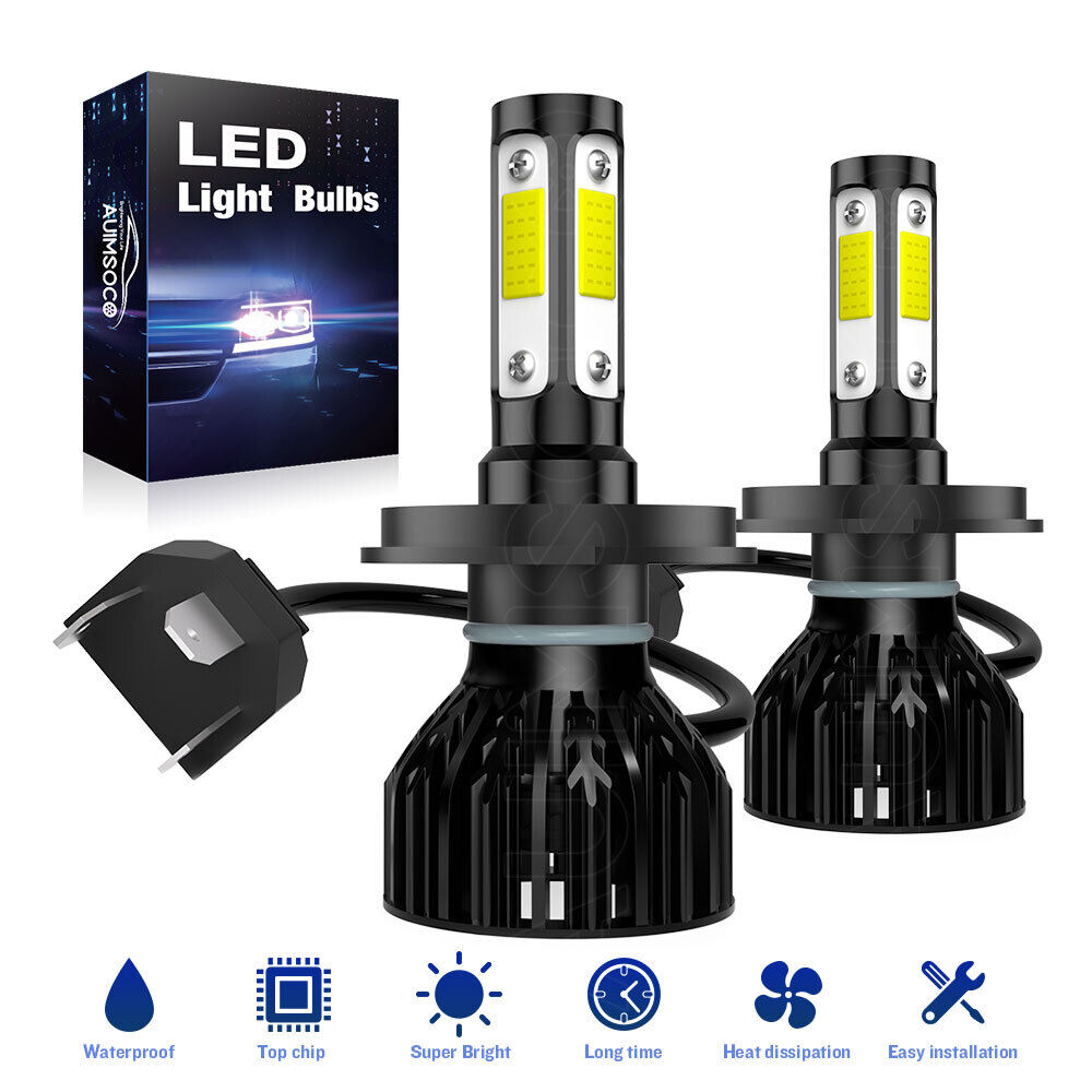 9003 H4 LED Headlight Bulbs Conversion Kit High&Low Beam 6500K Bright White Pair