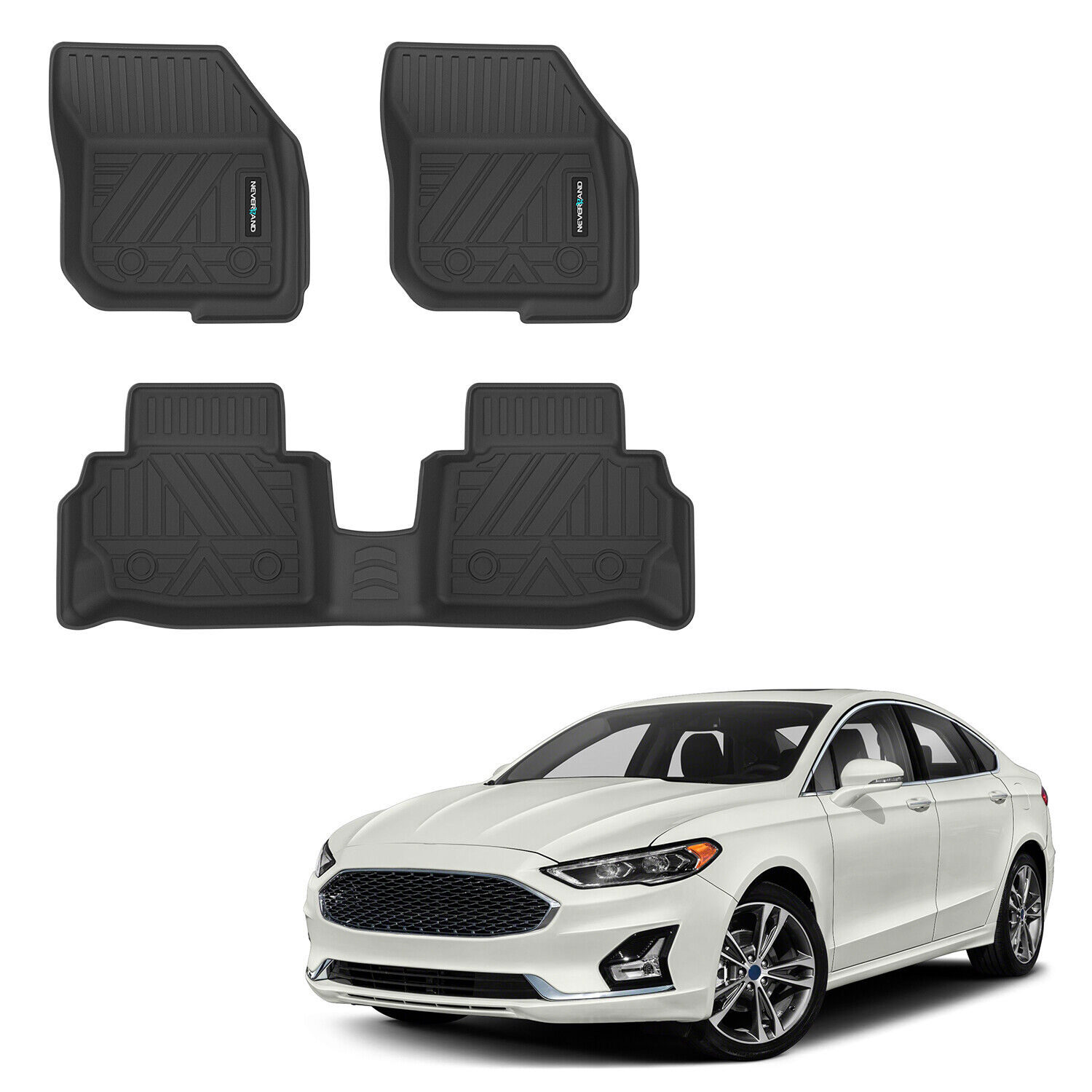 NEVERLAND Car Floor Mats Liners All Weather Custom Fit for Ford Fusion 2017-2021