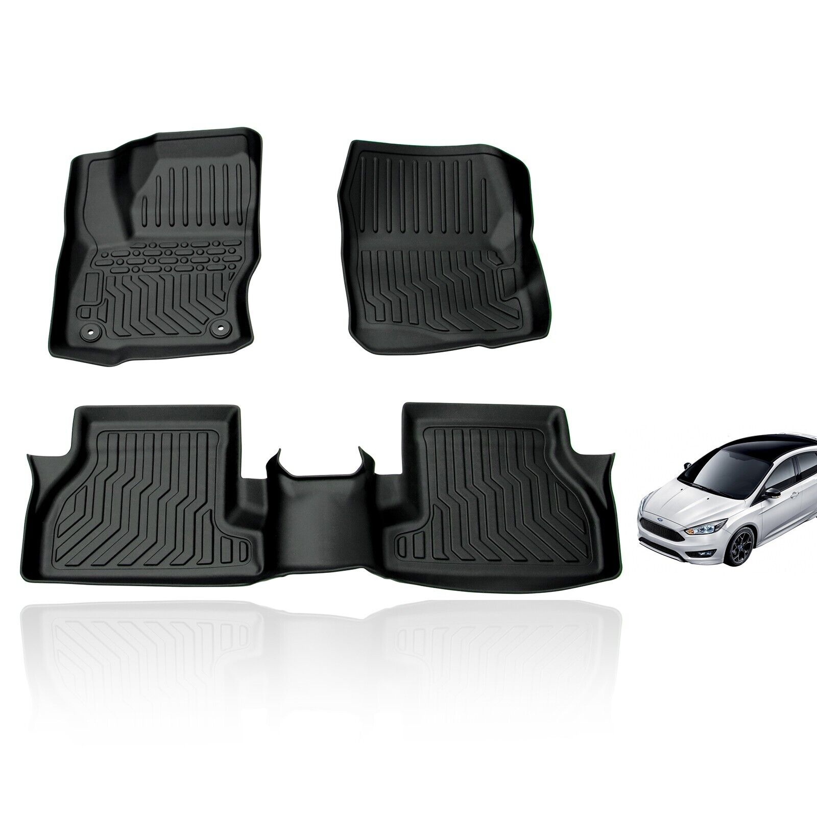 For 2012-2018 Ford Focus Floor Mats Liners 3D TPE All Weather Odorless OE 