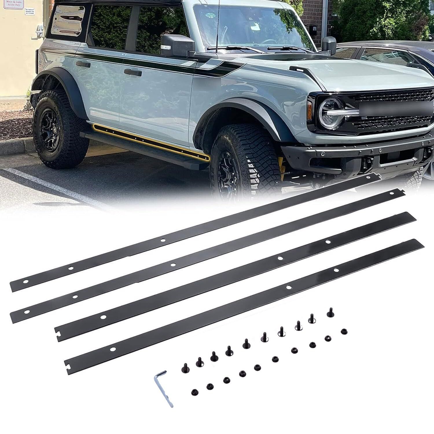 Pinch Weld Cover Fit for Ford Bronco 4-Door 2021-2024 Trail Armor Rocker Panels 
