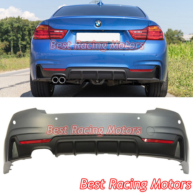For 2014-2020 BMW F32 F33 Performance Style Rear Bumper (2 Tips 1 Outlet) + PDC