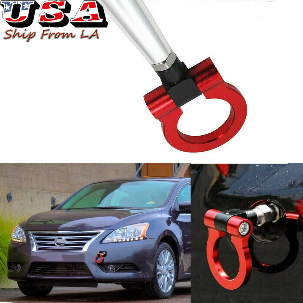 JDM Red Track Racing CNC Aluminum Tow Hook Ring For Nissan Sentra GT-R 370Z Juke