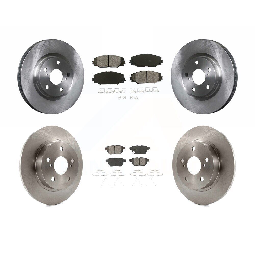 Front & Rear Disc Rotors & Semi-Metallic Brake Pads Kit For 2011-2016 Scion tC
