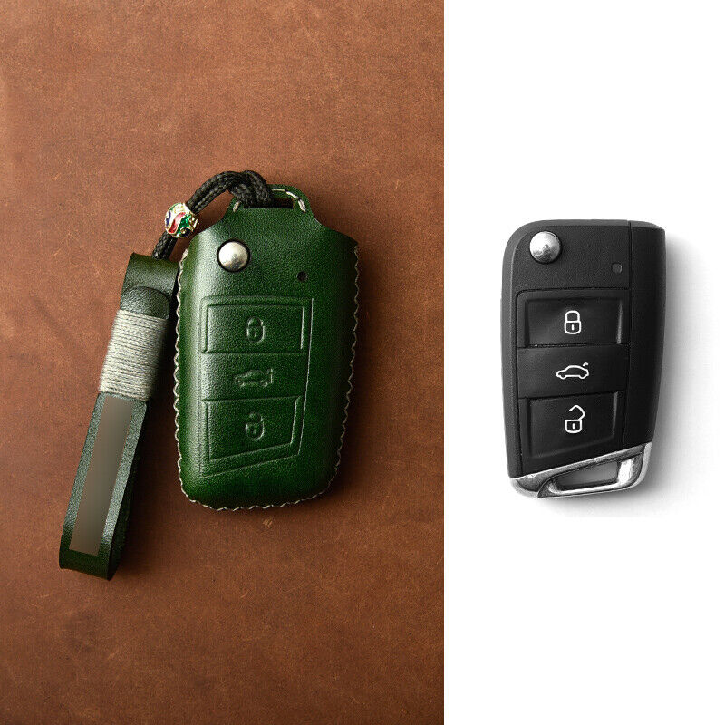 Leather Remote Key Cover Case For VW Volkswagen Golf GTI Jetta Tiguan Touran