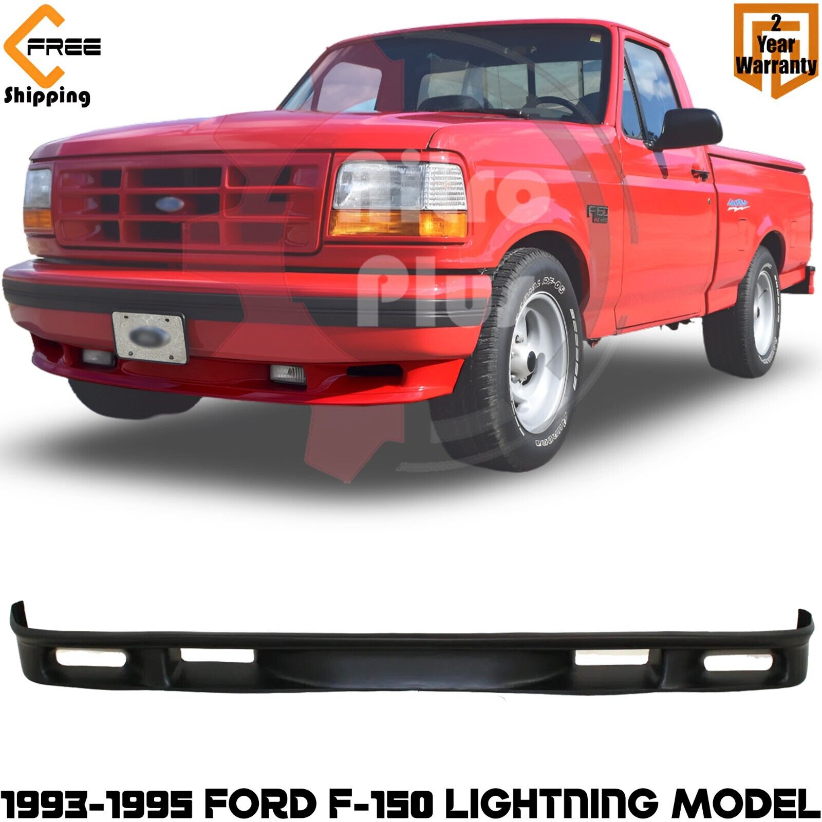 Front Bumper Lower Valance Paintable For 1993-95 Ford F-150 Lightning Model