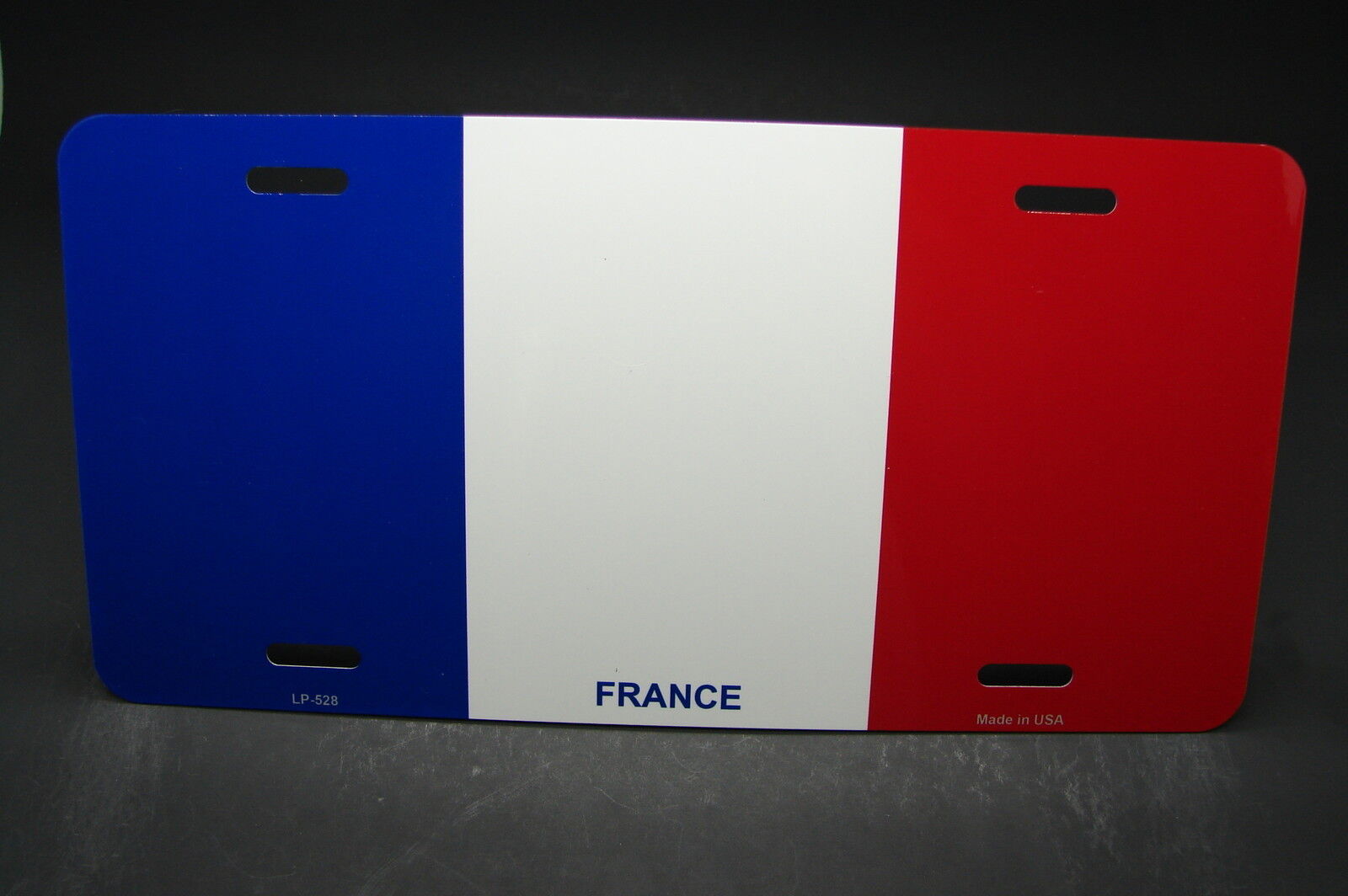 FRANCE FLAG METAL CAR LICENSE PLATE. FRENCH FLAG CAR LICENSE PLATE, TRICOLORE
