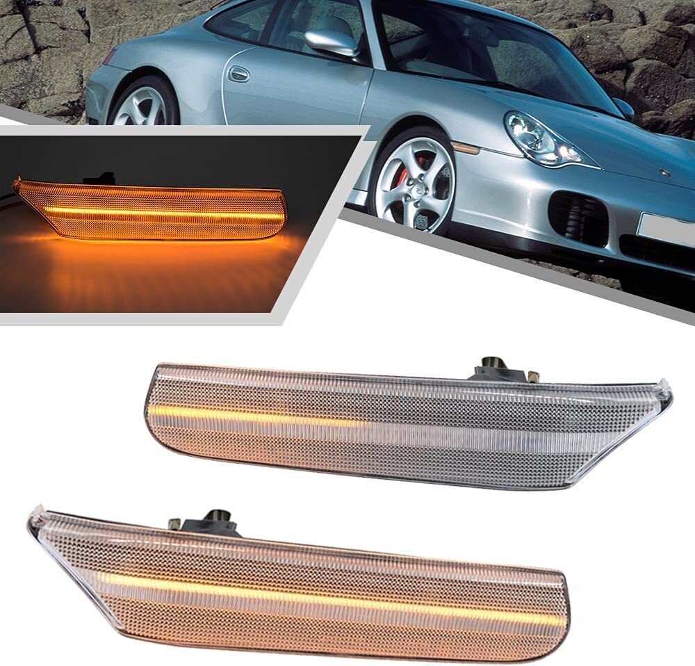 Sequential LED Side Marker Light Lamp For 1998-2004 Porsche Boxster 986 911 996