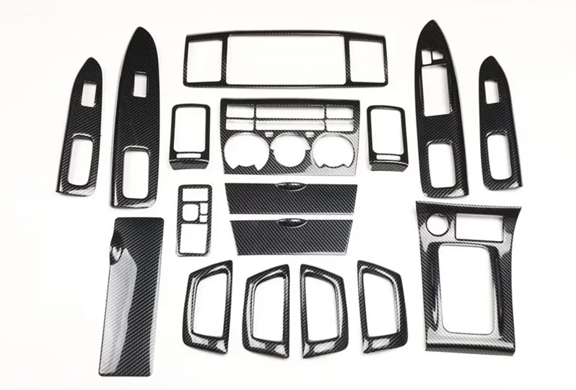 17PCS Black Carbon Fiber Car Interior Kit Cover Trim For Toyota Corolla 04-2006