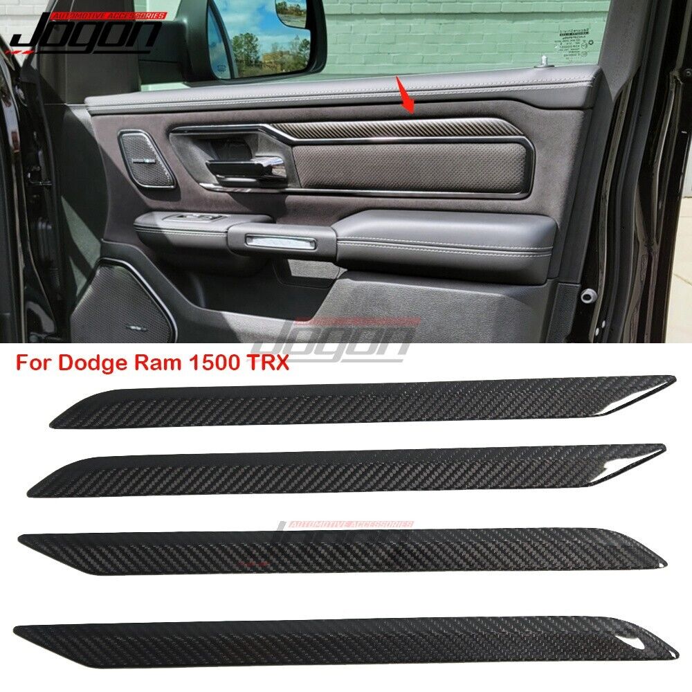 For Dodge Ram 1500 TRX Off-Road 2019-2023 Carbon Inner Door Handle Panel Overlay