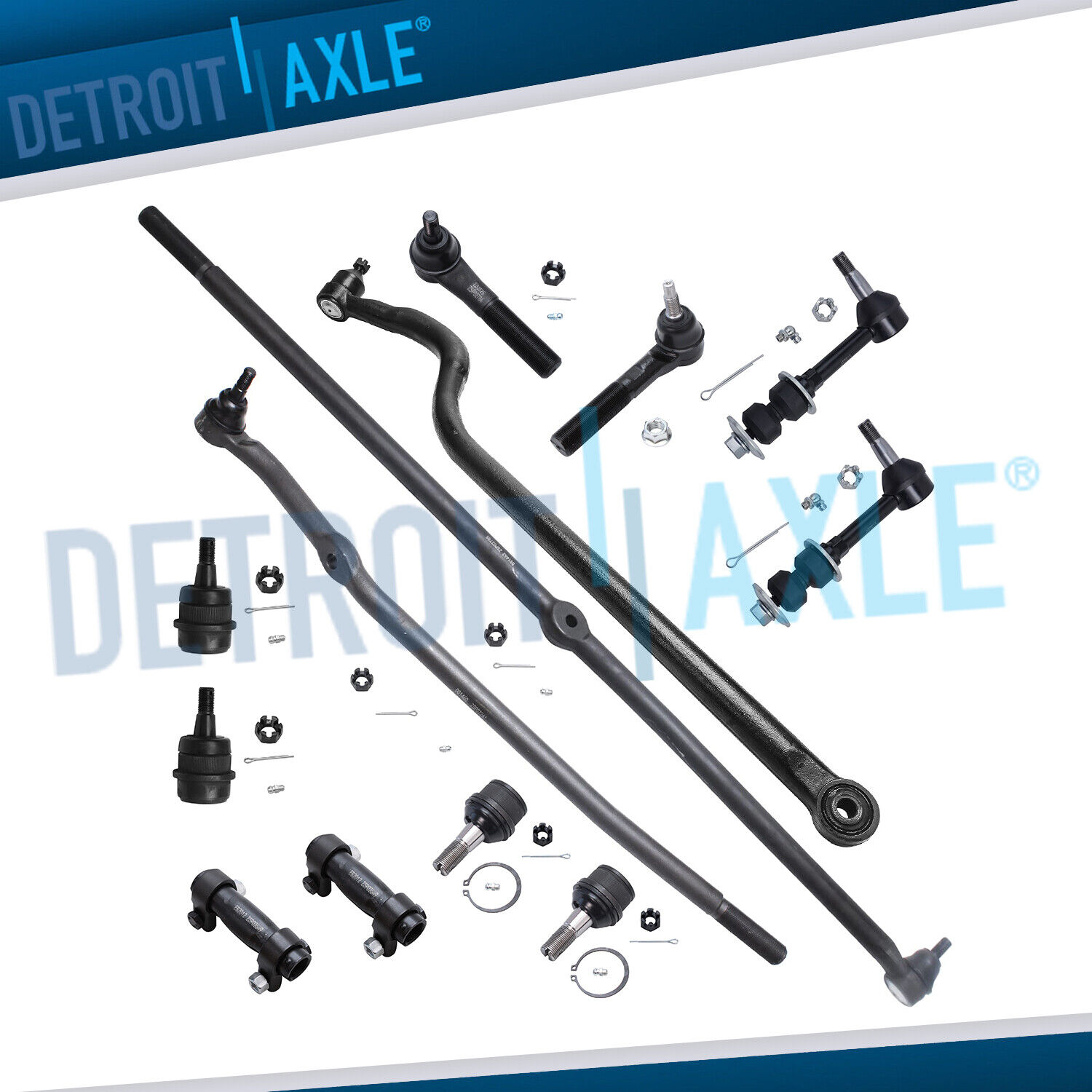 13pc Tie Rod Track Bar Ball Joint Drag Link Kit for 2000 2001 Dodge Ram 1500 4x4