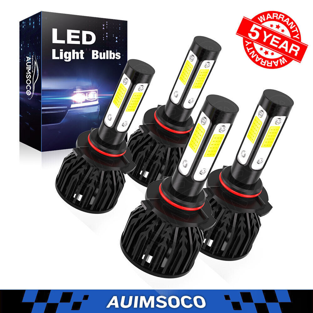For Cadillac DeVille 1990-2005 4sides LED Headlight High Low Beam Bulbs Kit 4X