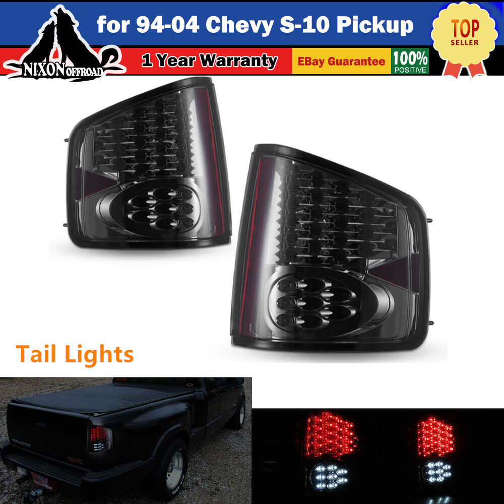 1994-2004 For Chevrolet S10/GMC Sonoma/Isuzu Hombre LED Tail Lights Smoke PAIR