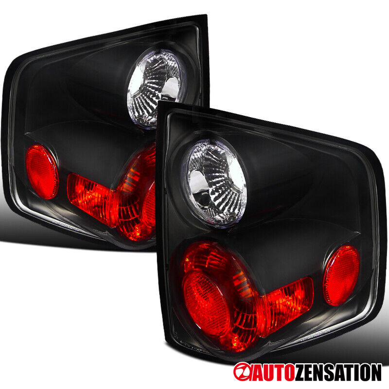 Fit 1994-2004 Chevy S10 GMC Sonoma Black Rear Tail Lights Brake Lamps Left+Right