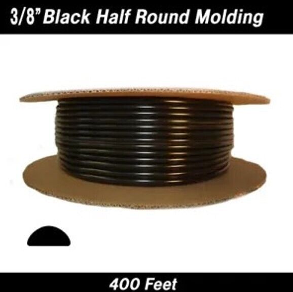 Cowles 3/8” Half Round Wheel Well Molding, 400 Feet - Black
