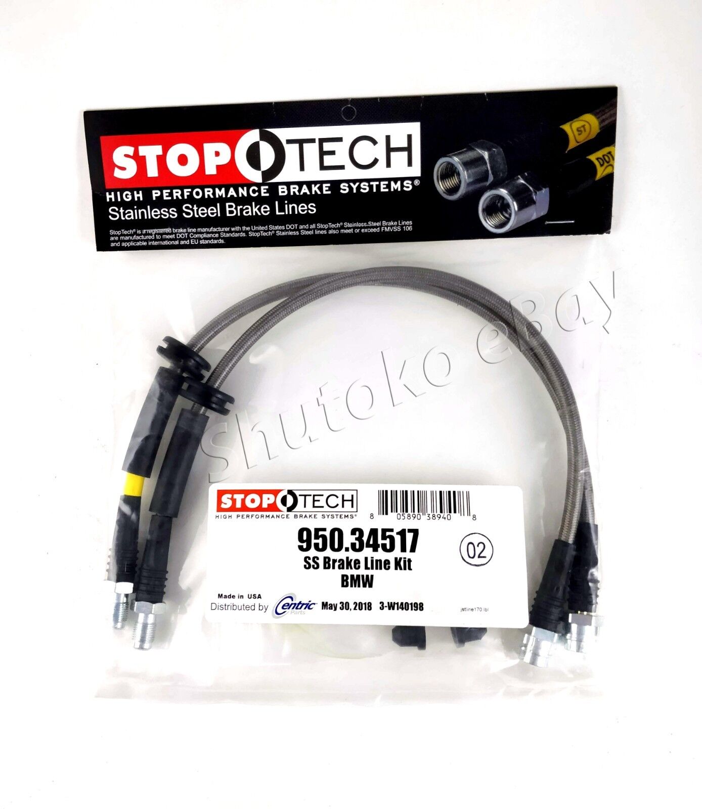 STOPTECH STAINLESS STEEL SS BRAIDED REAR BRAKE LINES FOR 03-07 MINI COOPER ALL