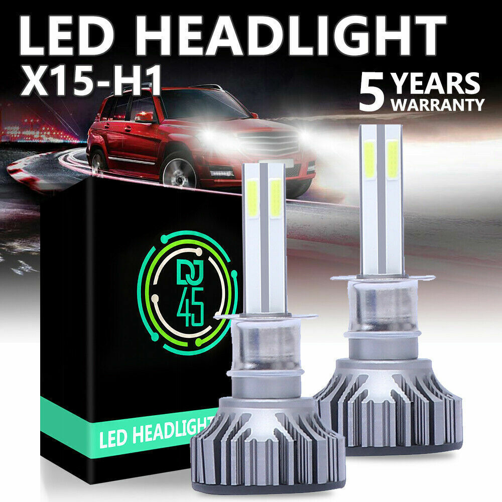 4-Sides H1 LED Headlight 120W 32000LM High Beam Fog Light Bulb 6000K Xenon White