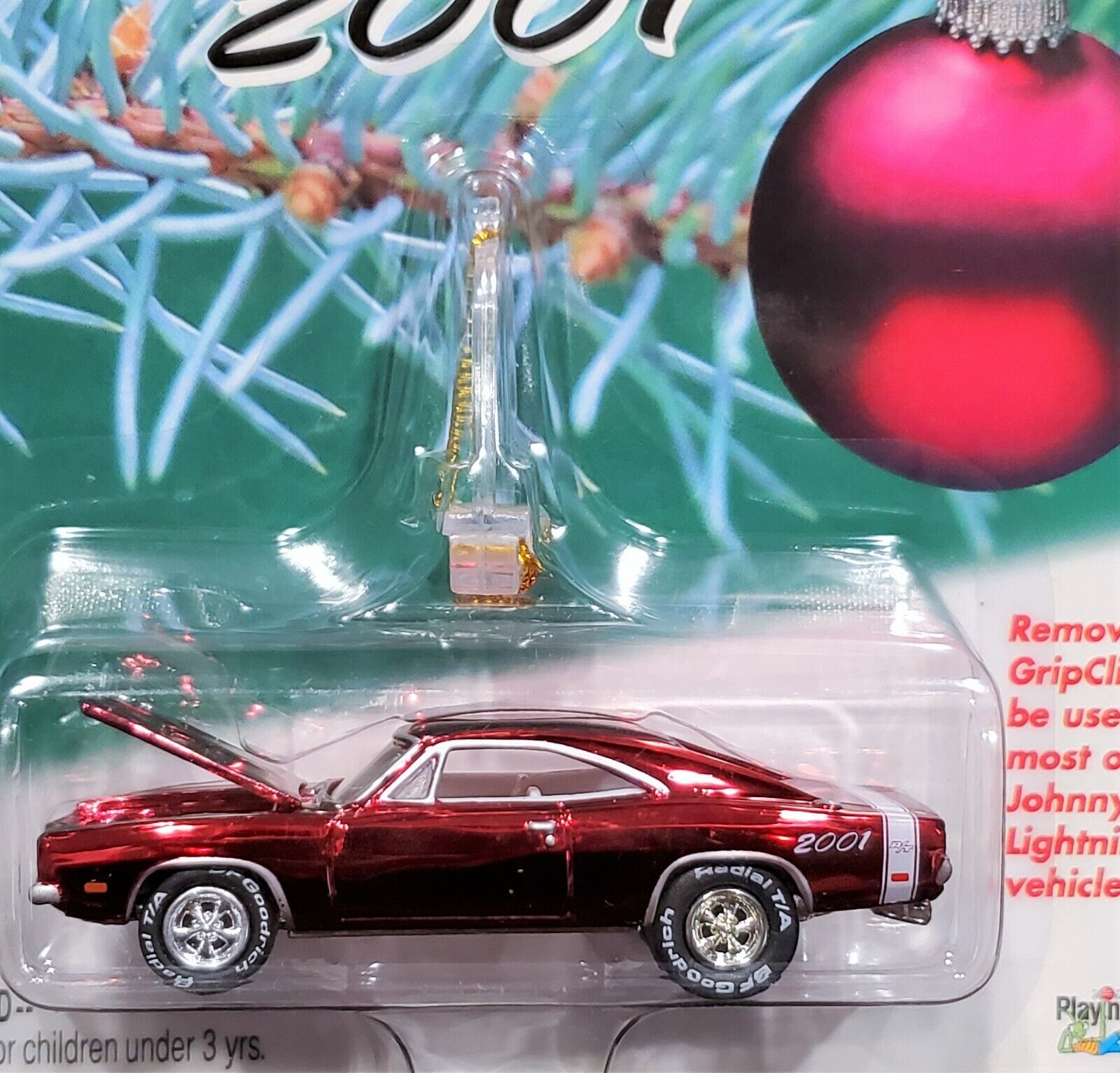 69 1969 Dodge Charger R/T Johnny Lightning Holiday Muscle Christmas Ornament Car