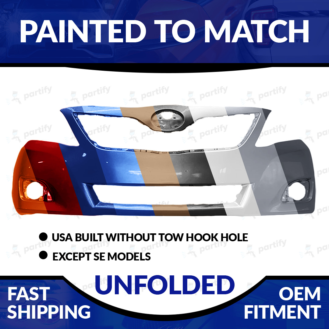 NEW Painted Unfolded Front Bumper For 2010 2011 Toyota Camry Base/ LE/XLE/Hybrid