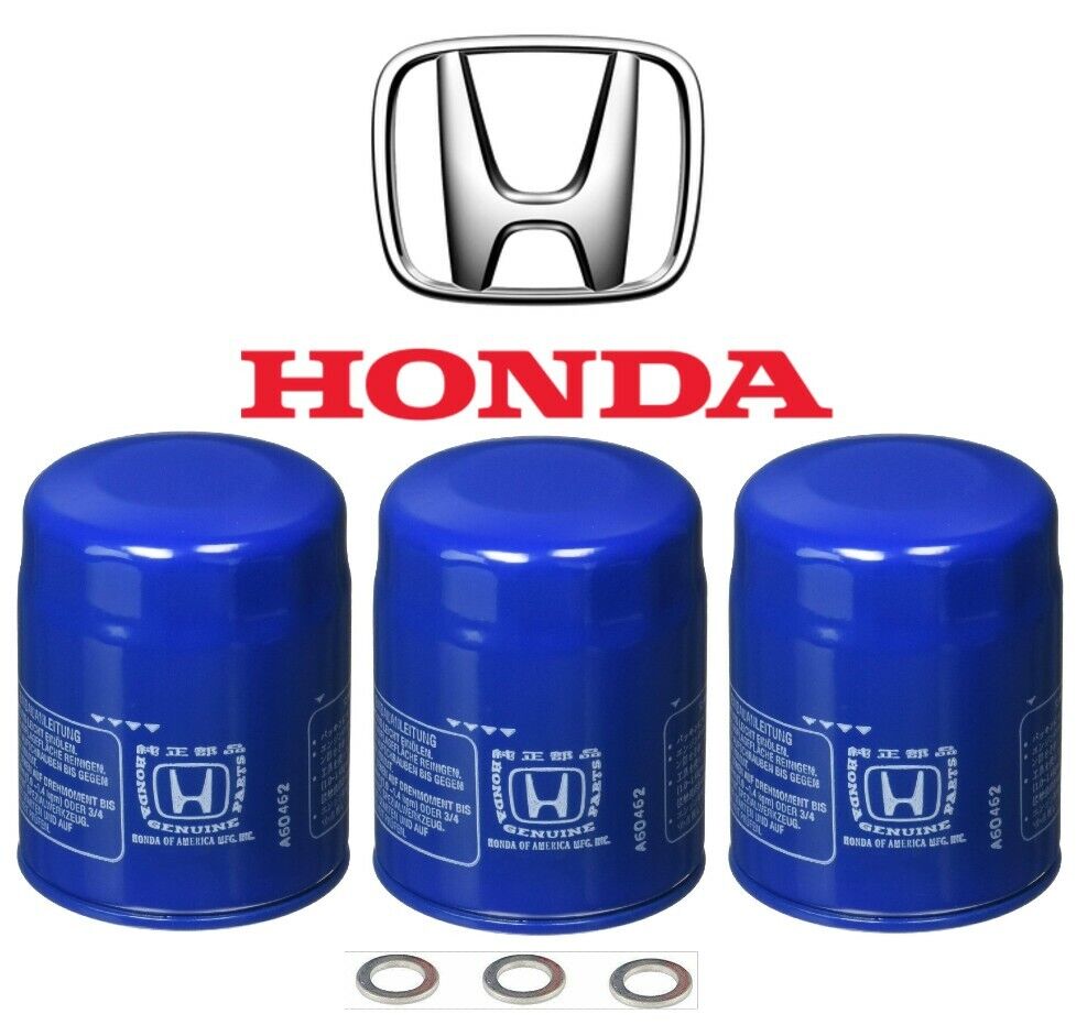 3 Genuine OEM Honda Acura Engine Oil Filter 15400-PLM-A02 w/ Plug Washer Gasket