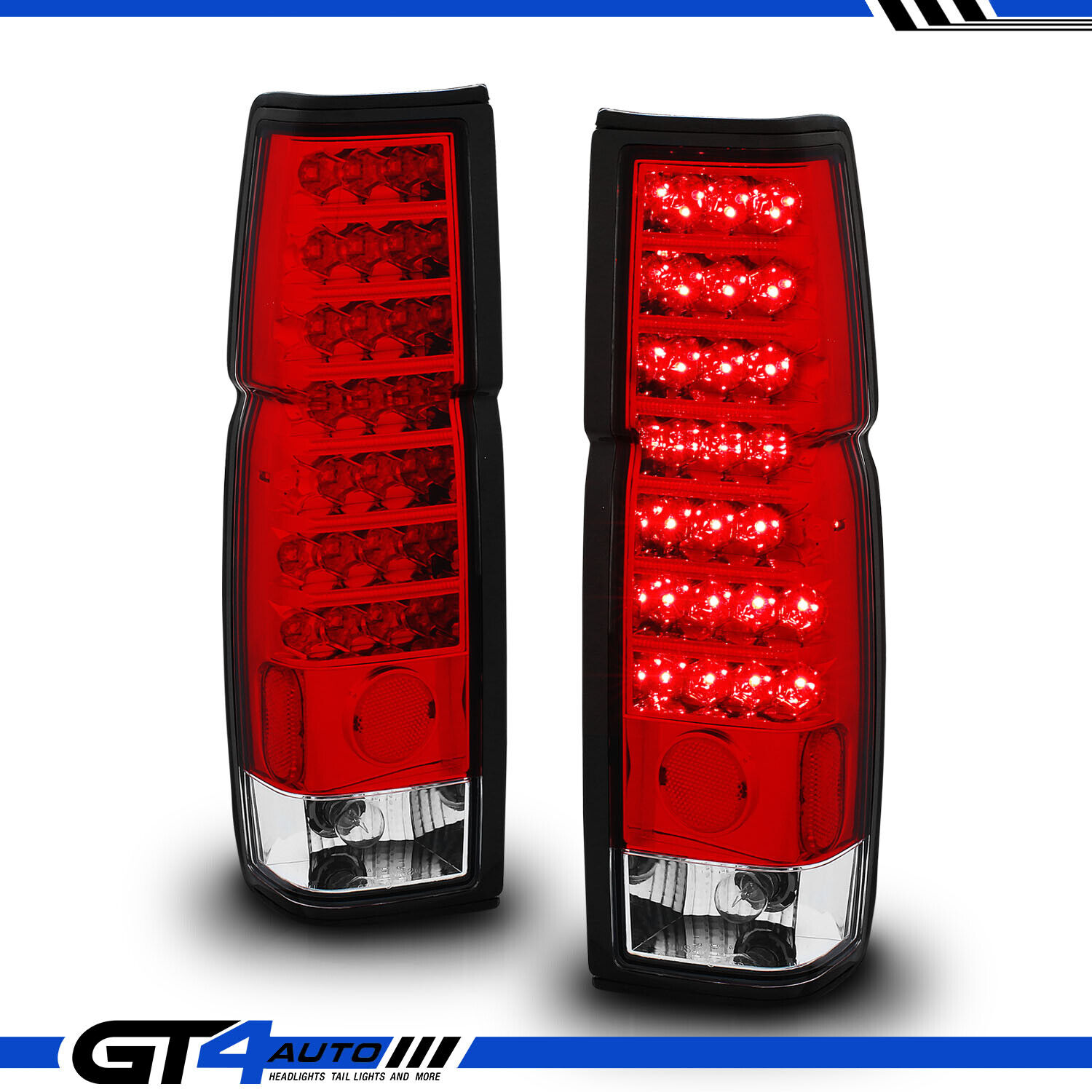 Red Clear LED Tail Lights Pair for 1986-97 Datsun D21 / Nissan Hardbody Pickup