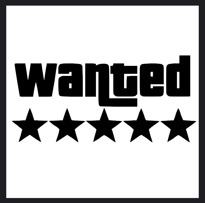 GTA Wanted Stars decal car auto window computer Funny vehicle sticker decal