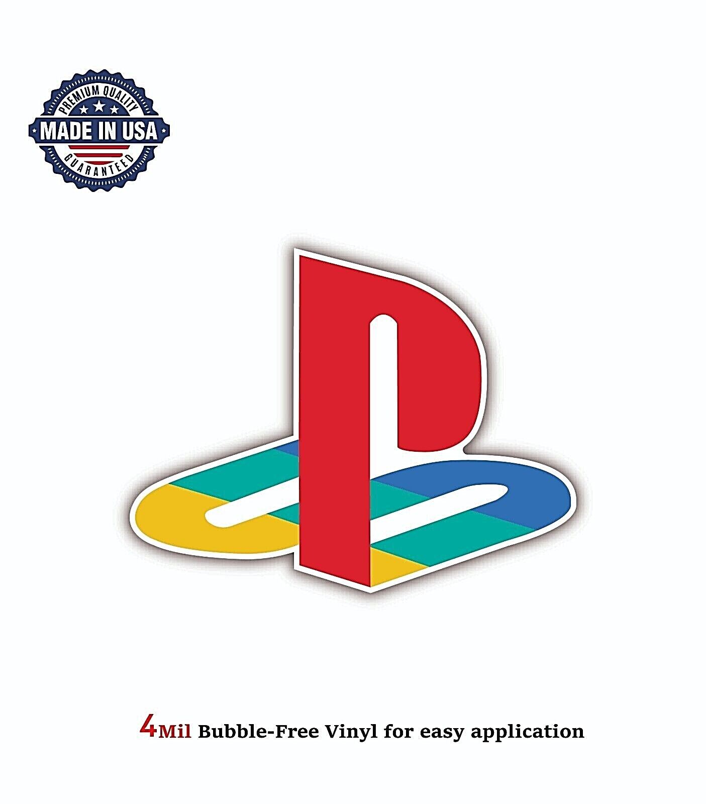 PLAYSTATION VIDEO GAME LOGO VINYL DECAL STICKER CAR BUMPER GARAGE 4M BUBBLE FREE