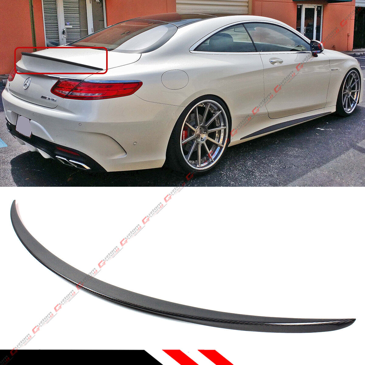 FOR 15-2020 MERCEDES BENZ S550 S63 S65 2DR COUPE CARBON FIBER TRUNK SPOILER WING