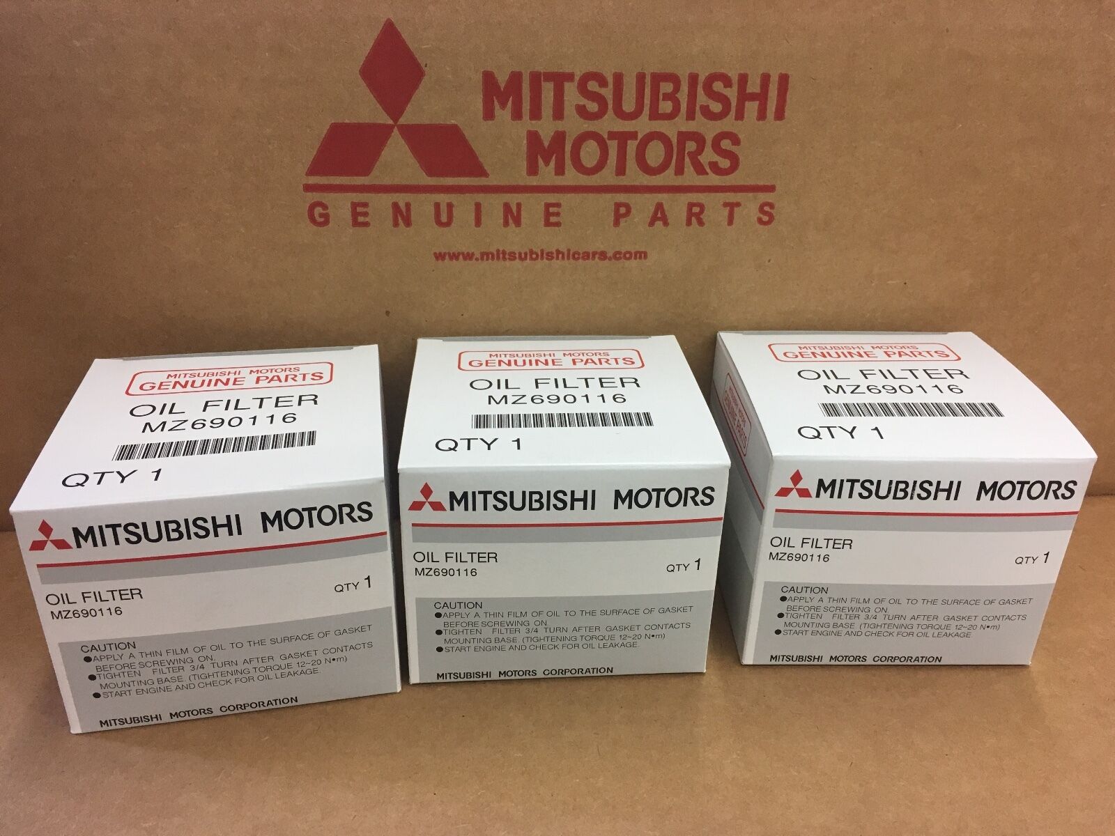 Mitsubishi GENUINE OEM MZ690116 Oil Filter 3 Pack EVO Montero
