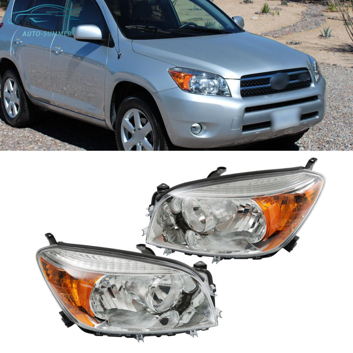 For Toyota RAV4 2006 2007 2008 Left&Right Side Headlights Headlamps Assembly