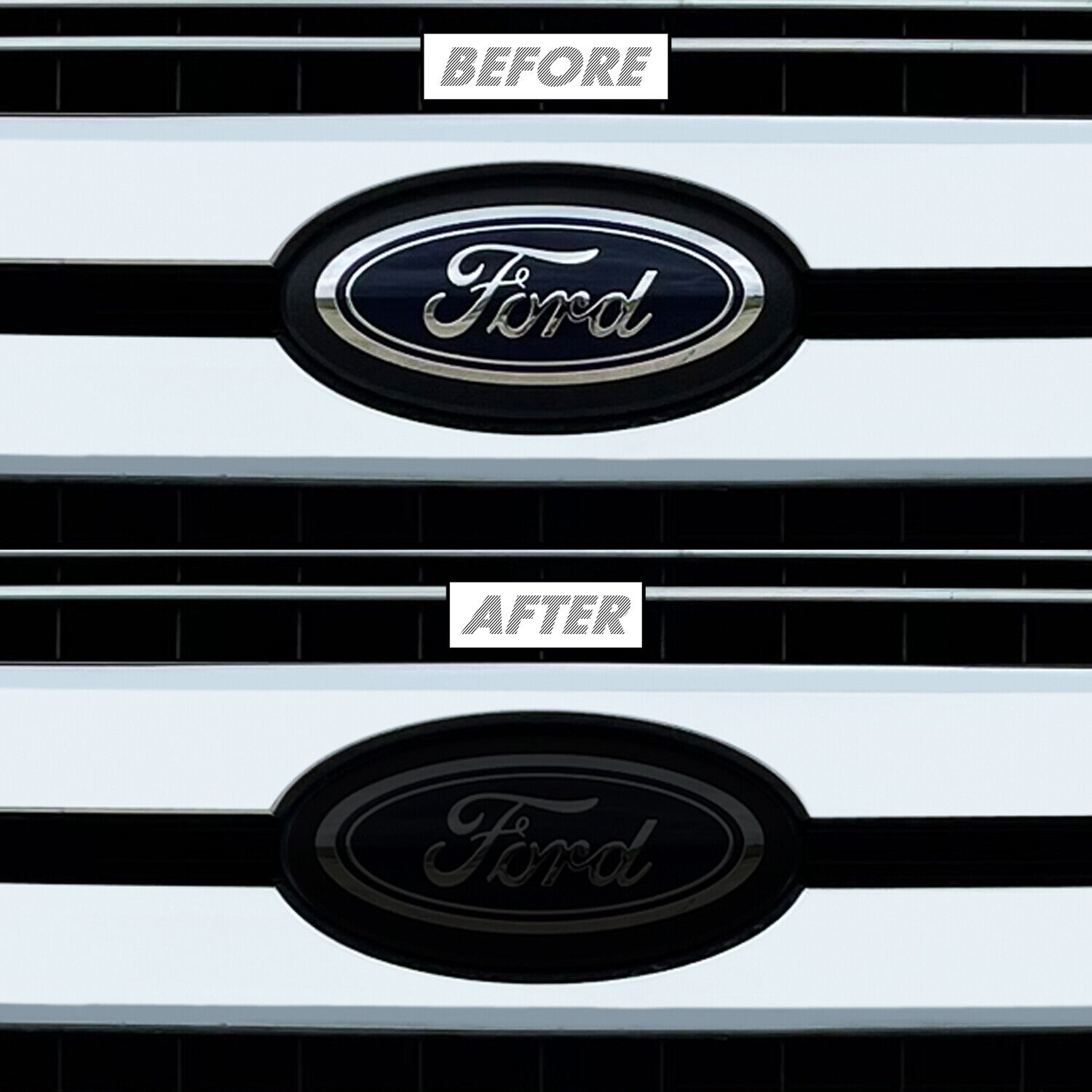FOR 18-20 Ford F150 Front & Rear Emblem SMOKE Precut Vinyl Tint Overlays