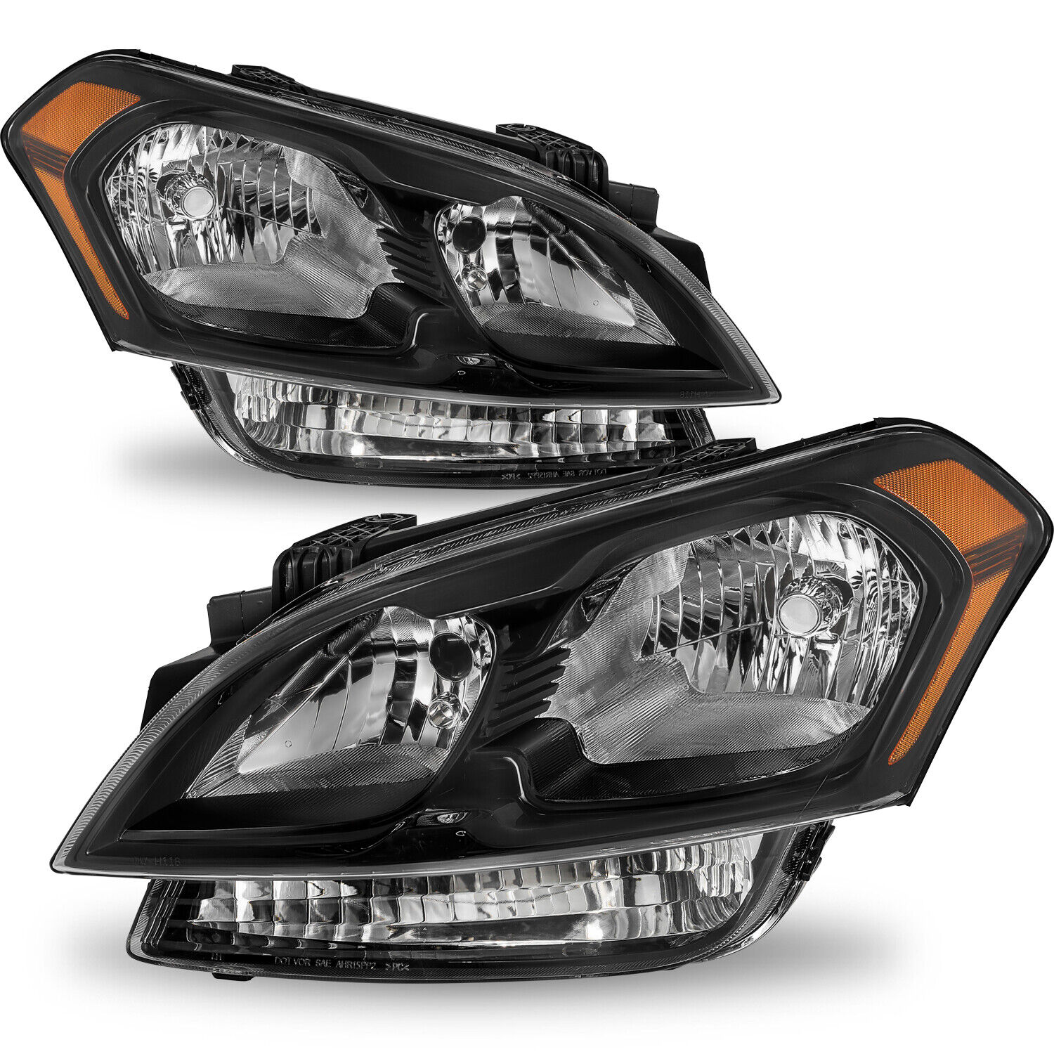 For 2012-2013 Kia Soul Halogen Black Headlights Amber Corner Lamps Pair LH+RH