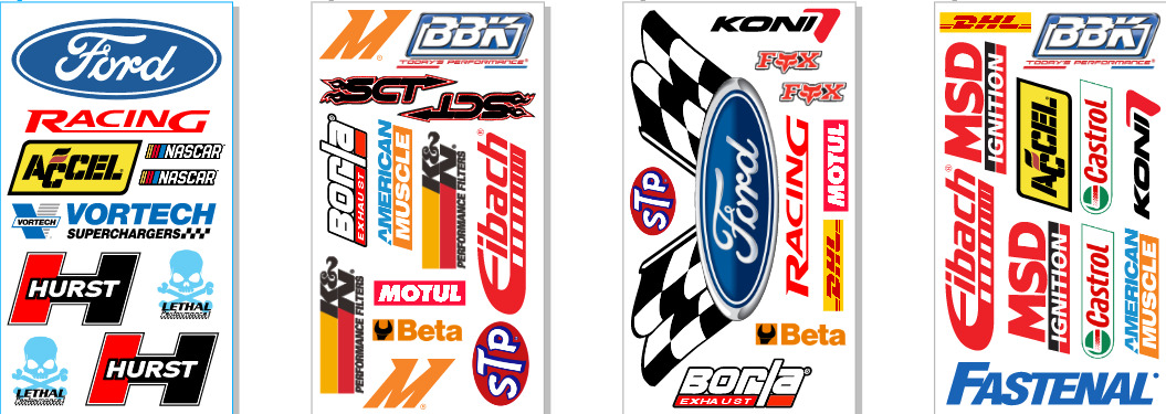 Ford Racing Decals Stickers  Race   Vinyl  