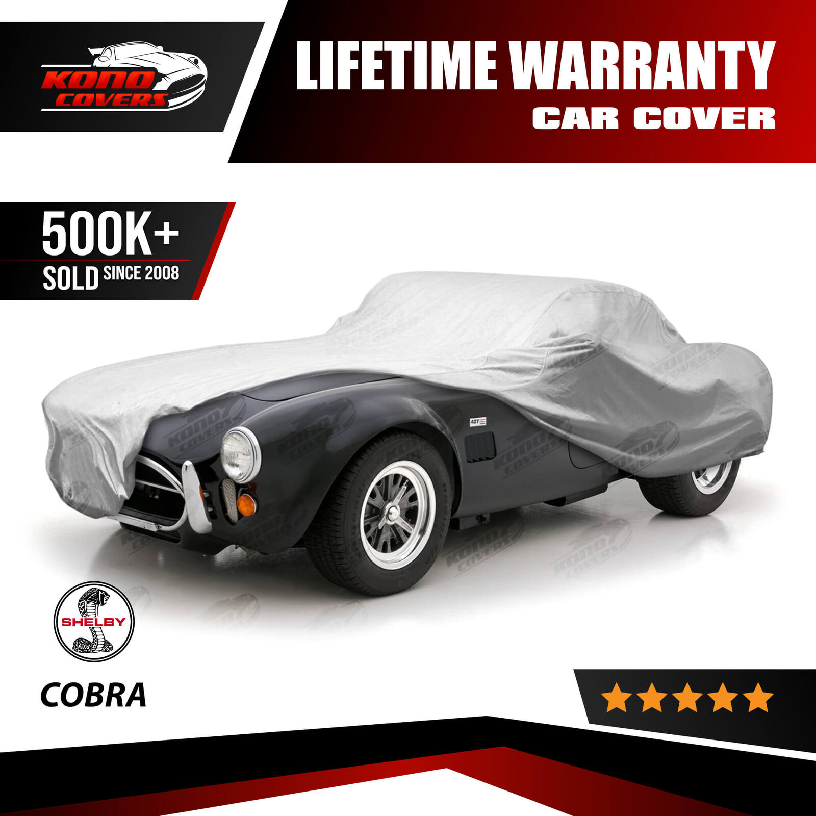 Shelby Cobra 4 Layer Waterproof Car Cover 1962 1963 1964 1965 1966 1967