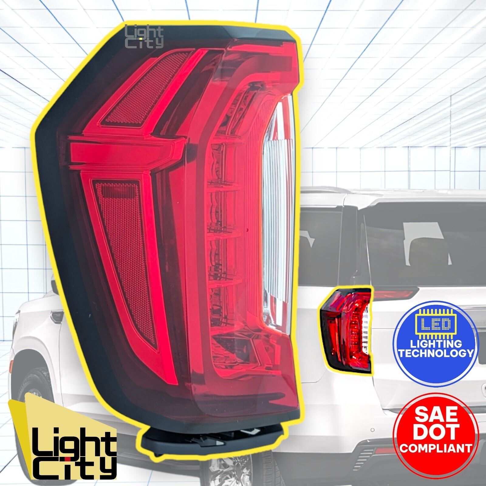 [FULL LED] For 2021-2024 GMC Yukon Driver Side Tail Lamps Assembly LH