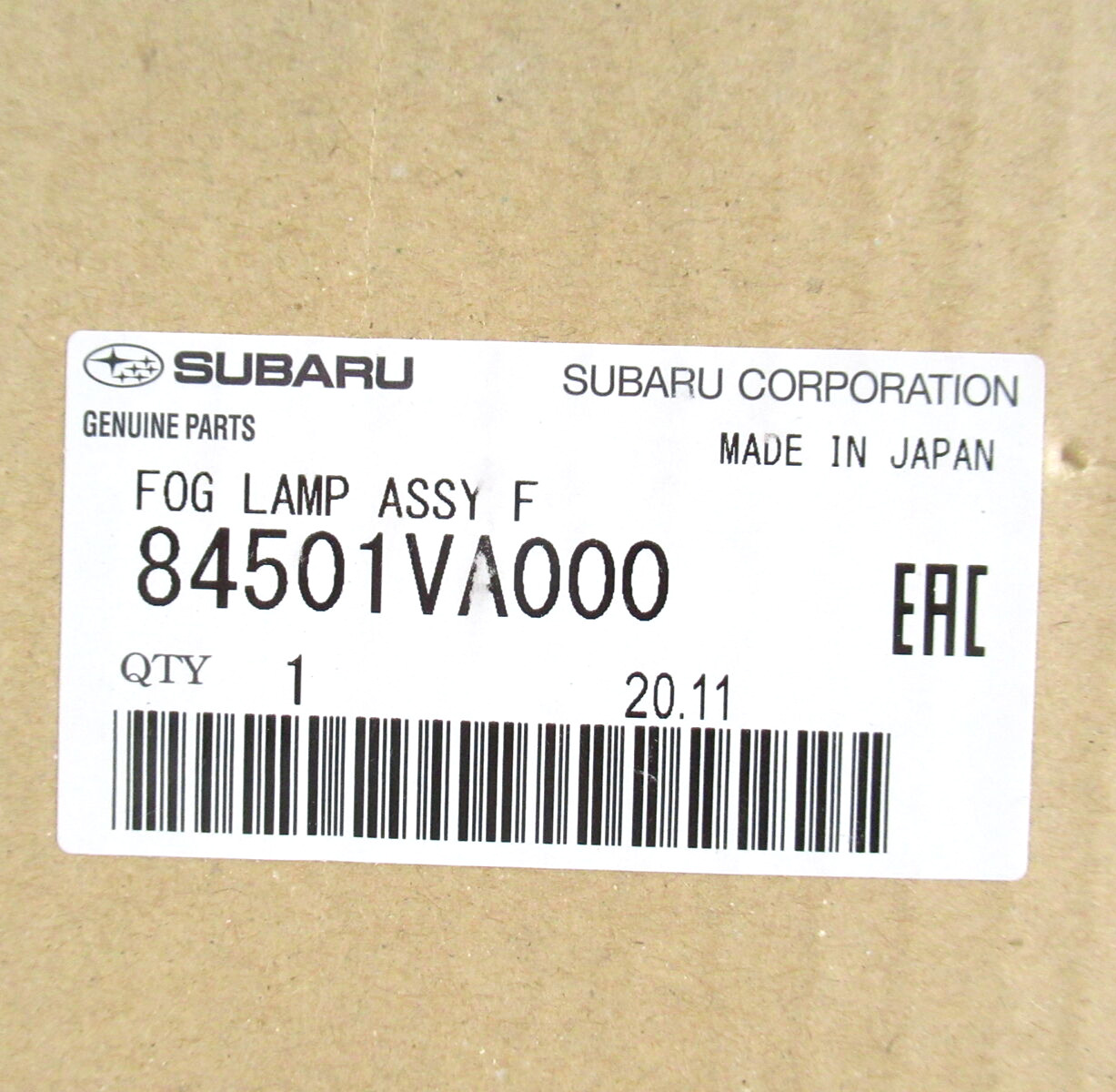 Genuine OEM Subaru 84501VA000 Passenger RH Fog Lamp Assy