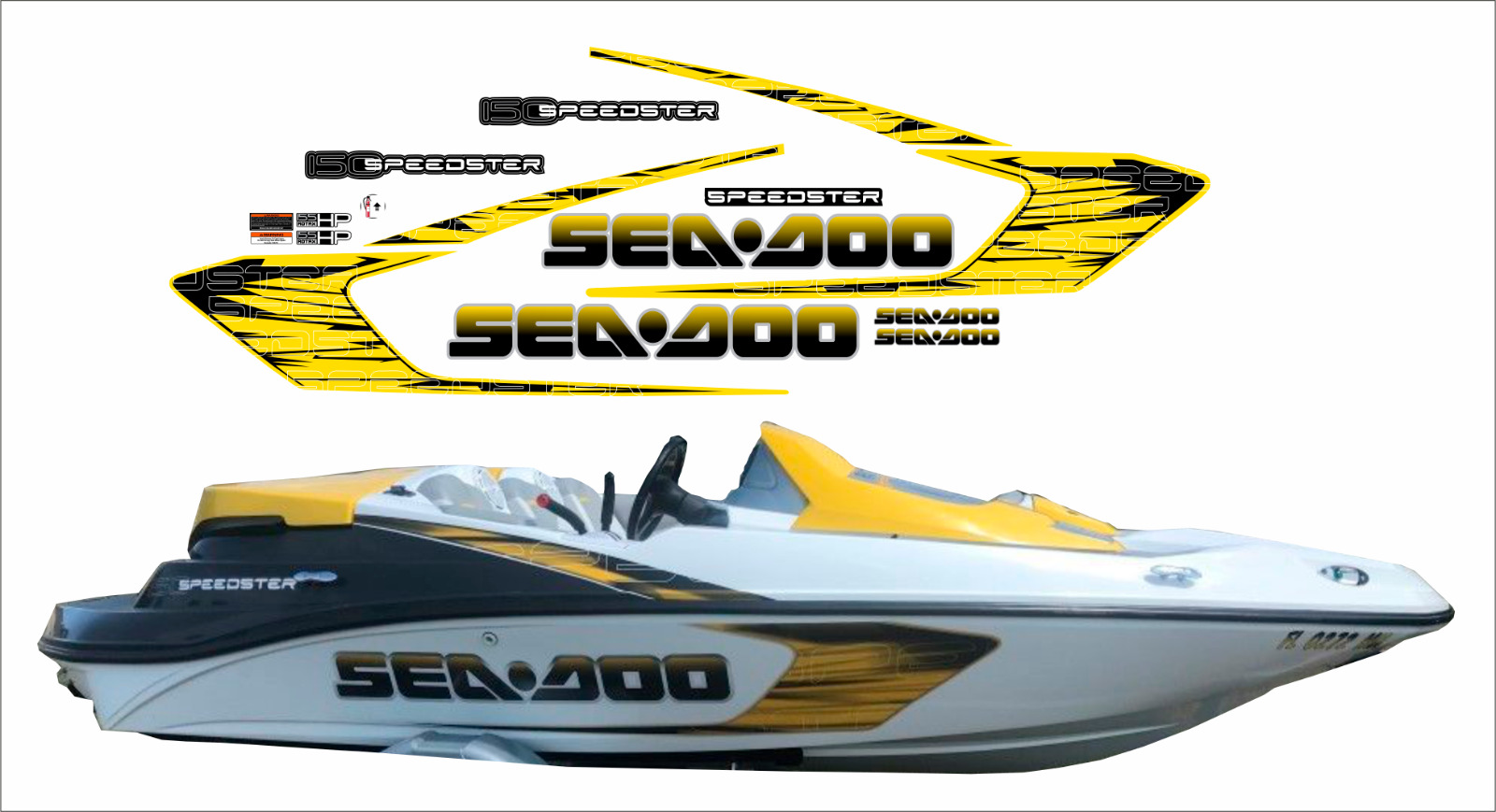 SEADOO SPEEDSTER 150/215/255/300 2005 - 2008 GRAPHICS /DECAL / Sticker KIT