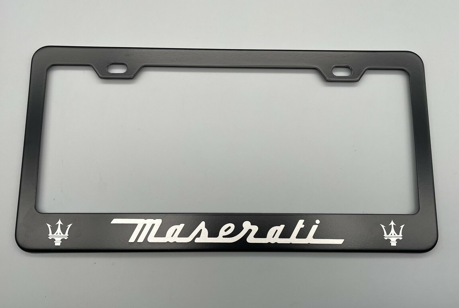 Maserati Black  License Plate Frame Stainless Steel with Laser Engraved