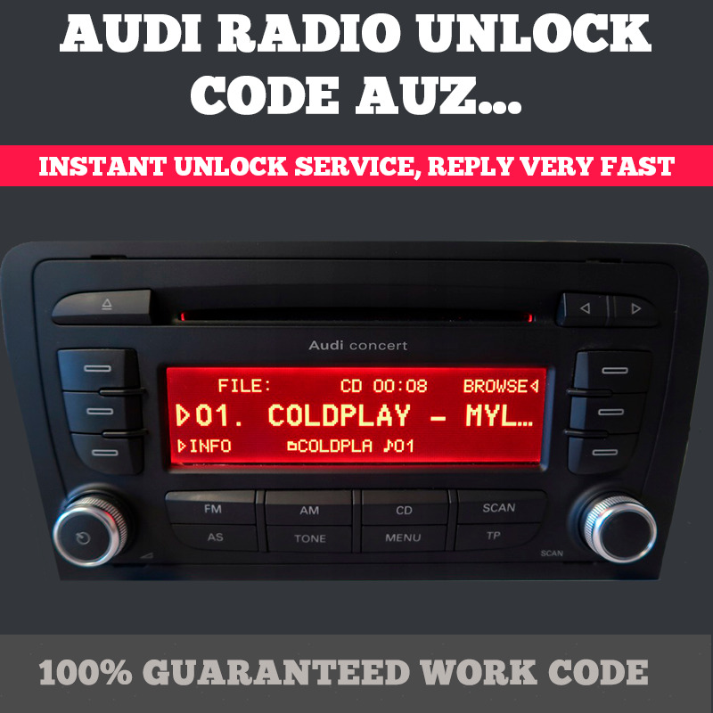 AUDI Radio Code Unlock Code Service RNS-E Plus + Symphony Concert 2 Chorus