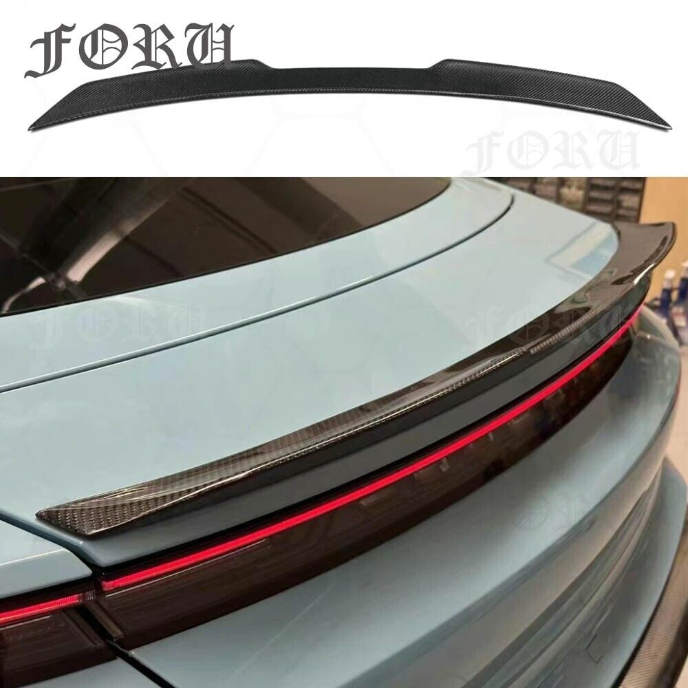 For Porsche Taycan 4S Turbo S RWD Sedan Real Carbon Rear Trunk Spoiler Wing 20+