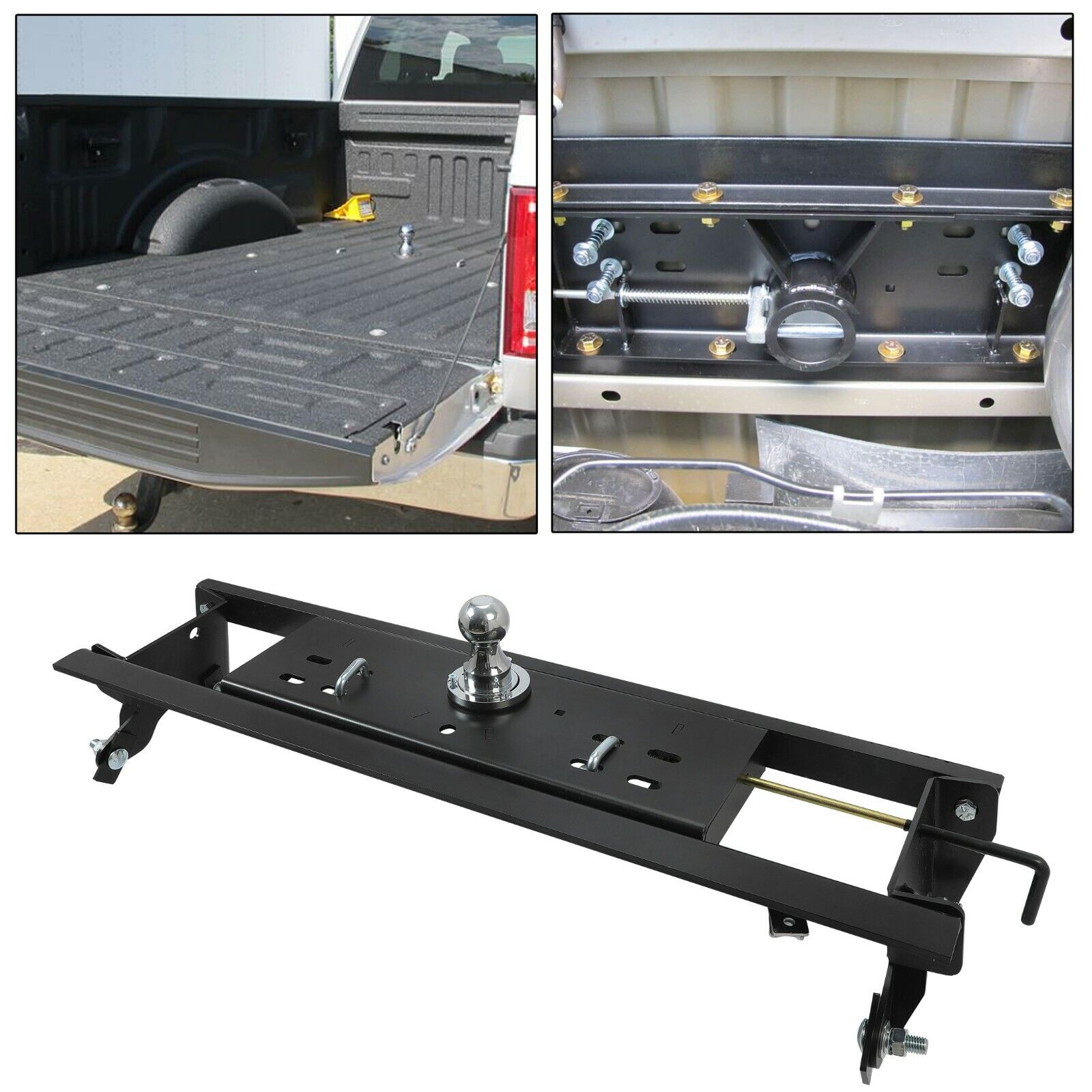 Fit 15-20 Ford F150 30,000 lbs Double Lock Gooseneck Trailer Hitch Powder Coated