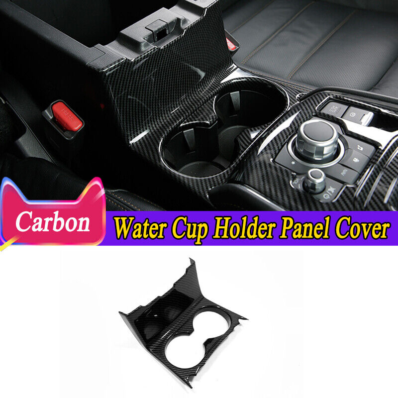 ABS Carbon Fiber Water Cup Holder Panel Cover Trim For Mazda CX-5 CX5 2017-2024