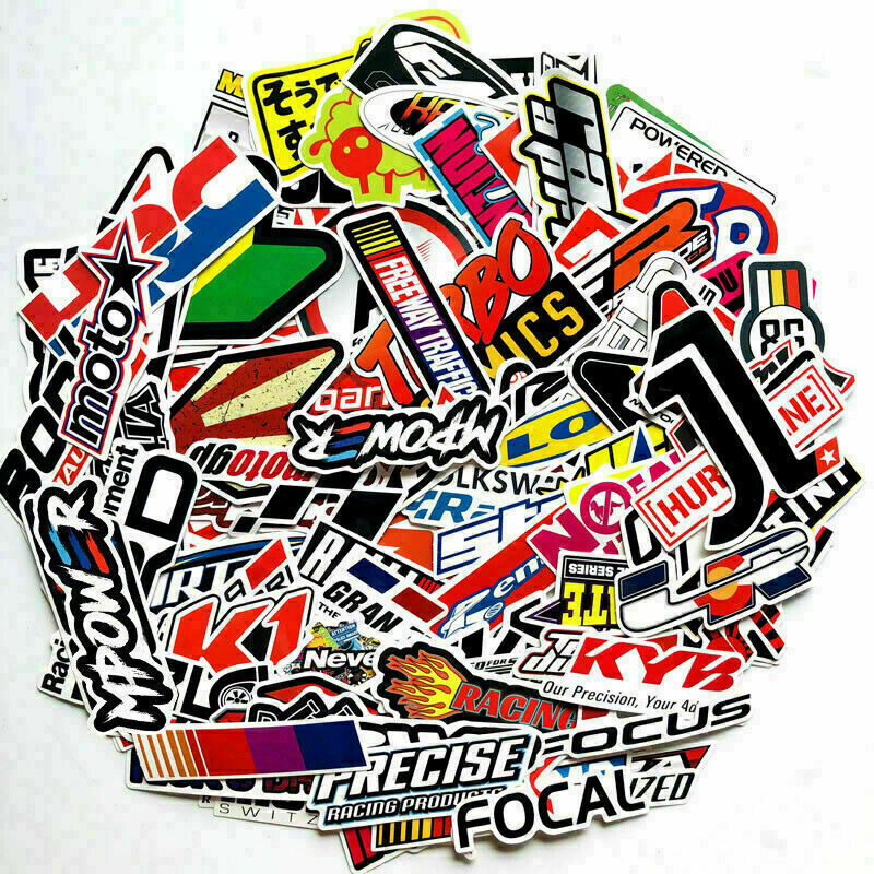 Automotive Sponsor JDM 100 Decals Stickers Pack V1 Car Racing Turbo Drift Lot