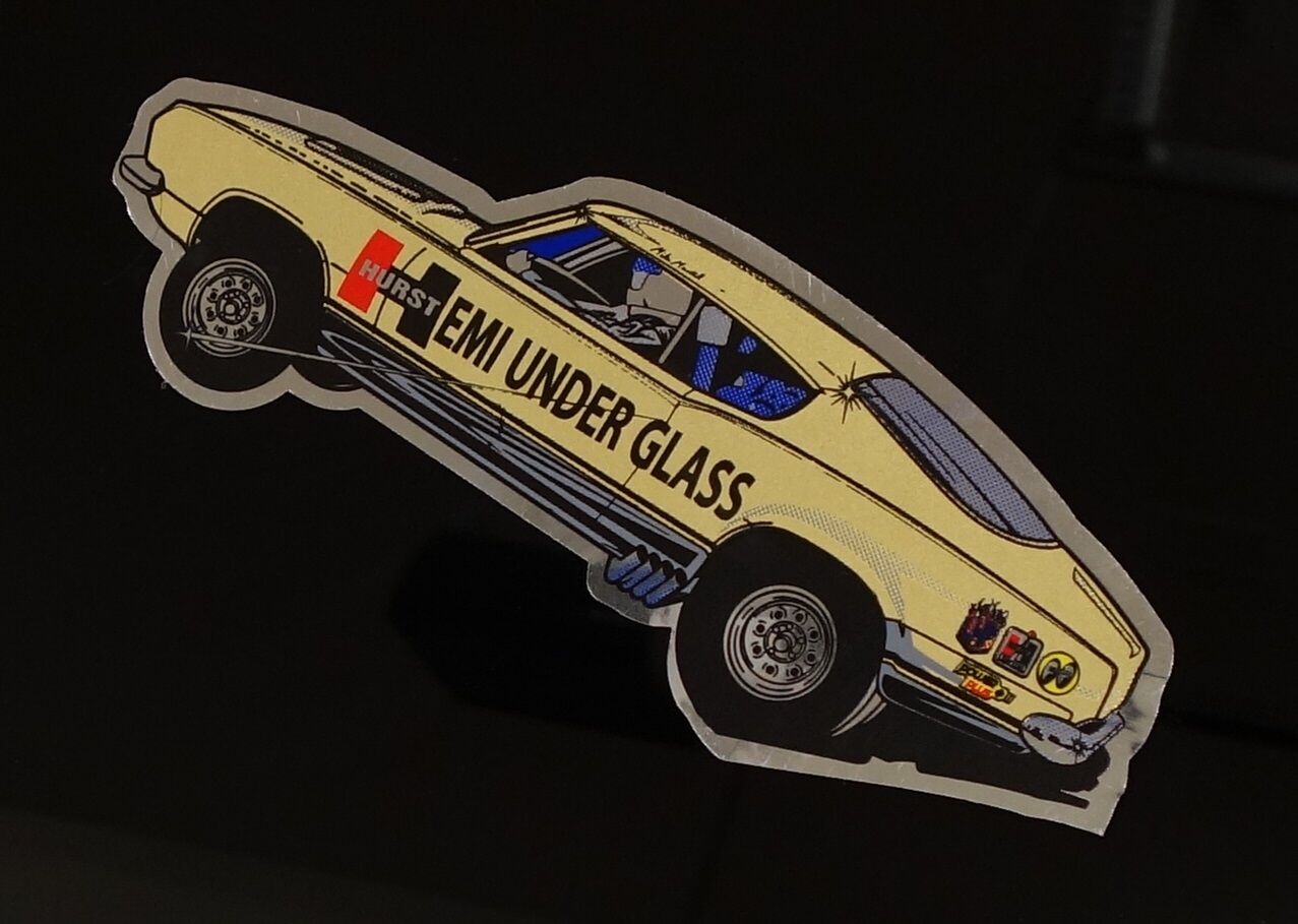 Hemi Under Glass Wheelstander Decal Sticker - Hurst NHRA IHRA Drag Racing 