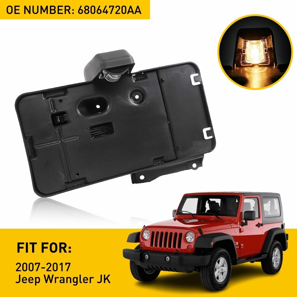 Rear License Plate Holder w/ Light Tag Bracket Fits Jeep Wrangler JK JKU 2007-17
