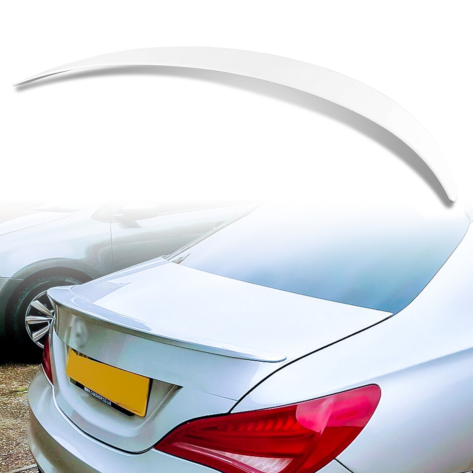 Painted 650 Calcite White A Style Rear Trunk Spoiler for Mercedes CLA C117 Coupe