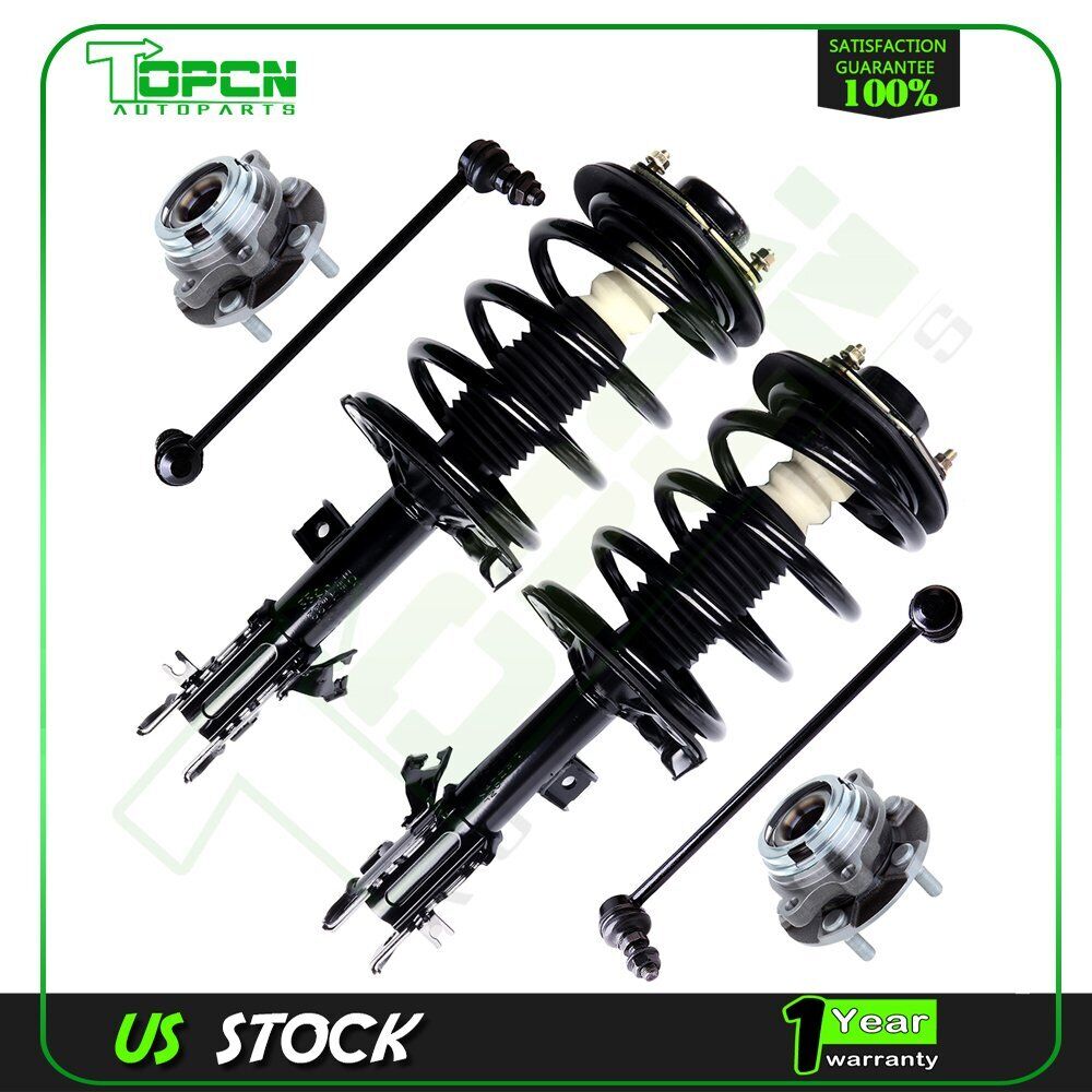 For 04-09 Nissan Quest Front Complete Struts Wheel Bearings Sway Bar End Links